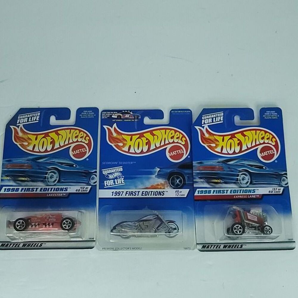 Lot of 3 Hot Wheels First Editions Scooter Lakester Express Lane NEW Die Cast